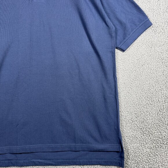 Vintage Polo Shirt Mens Size XL Tall Navy Blue Cotton Wolf Embroidery Canvas - Picture 2 of 11
